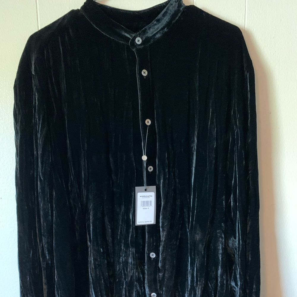 NWT John Varvatos Collection Crushed Velvet Shirt